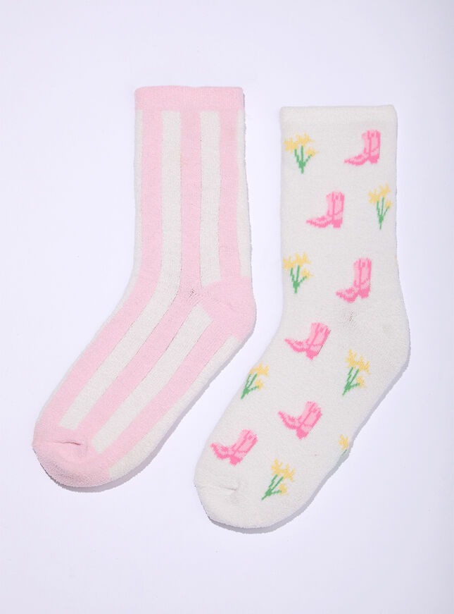 2 pack cowgirl cosy ankle socks