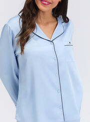 Oversized satin top and pant pyjama set