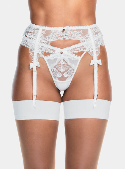Luxury Lace Suspender Belt in Off-White