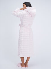Bubble texture fluffy long dressing gown