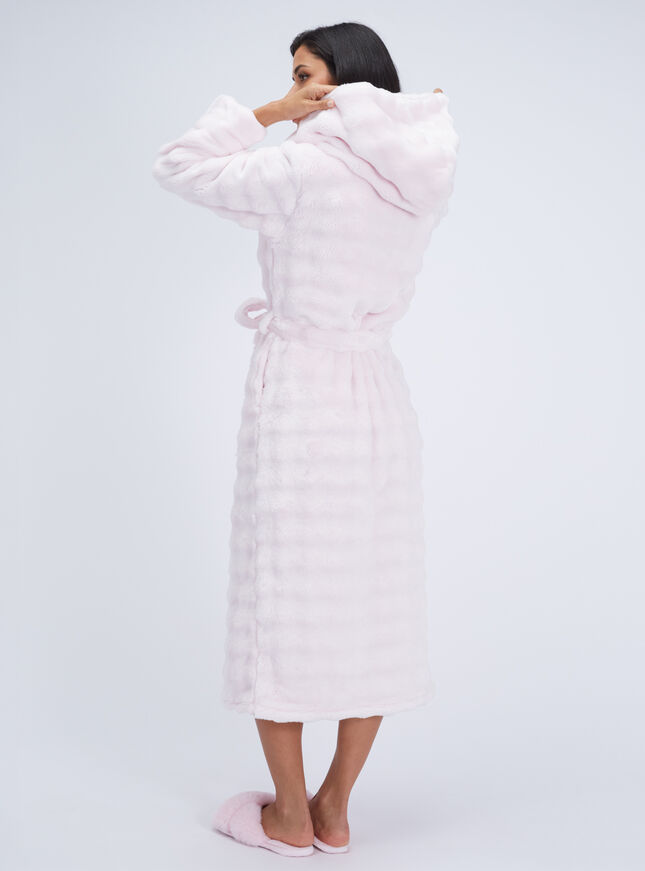 Bubble texture fluffy long dressing gown