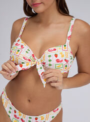 Positano printed balconette bikini top