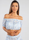 Tiger stripe bardot beach top