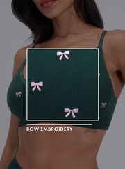 Bow embroidered seamless bralette