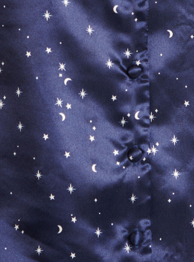 Star and moon print satin short pyjama set