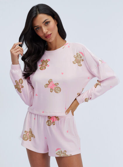 Gingerbread velour short pyjama set