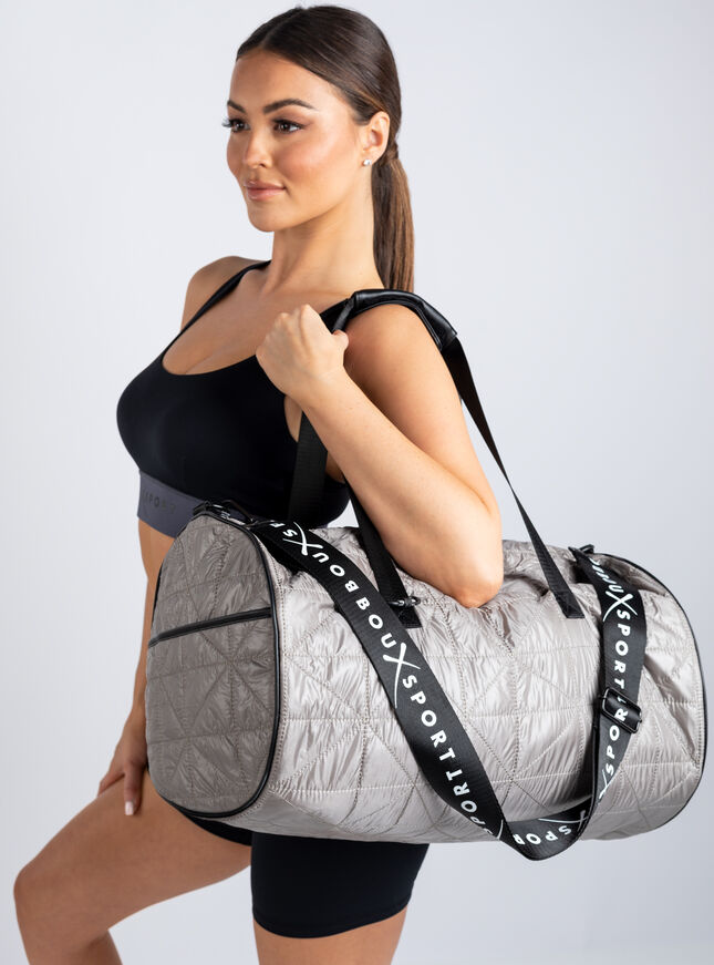 Boux Sport silver high shine duffle bag