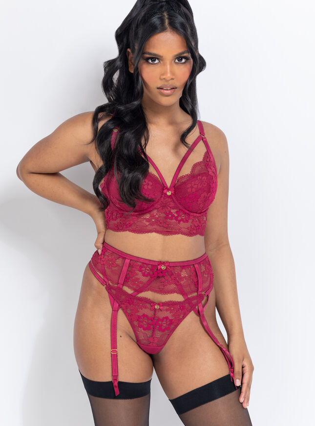 Stephanie floral lace suspenders