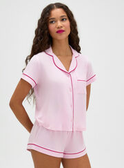 Piping modal short pyjama set