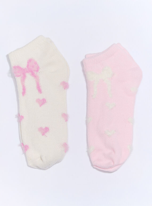 2 pack bow trainer socks