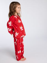 Kids teddy bear fleece pyjamas in a bag