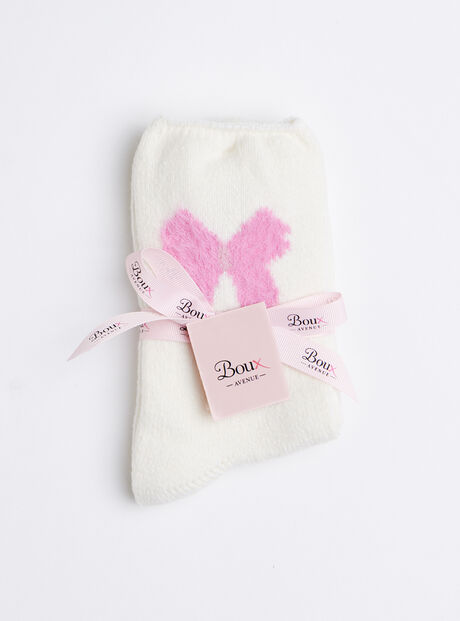Bow fleece ankle socks