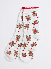 Teddy bear cotton socks in a bag