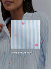 Striped heart pyjamas in a bag