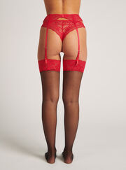 Red lace top hold ups