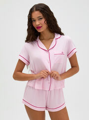 Piping modal short pyjama set