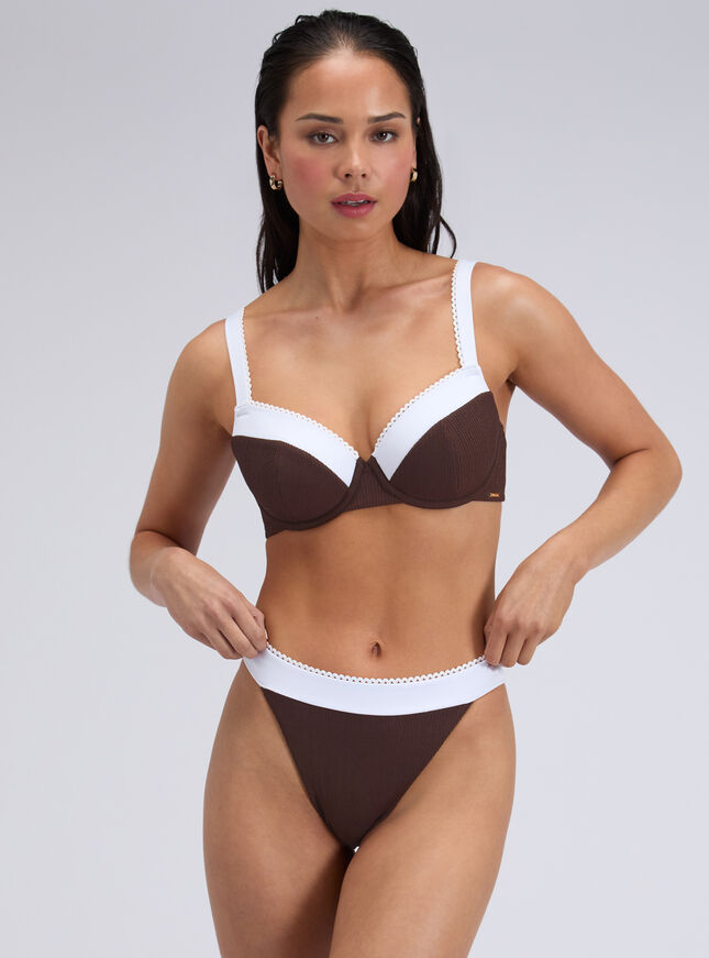 Rivoli picot tanga brazilian bikini bottoms