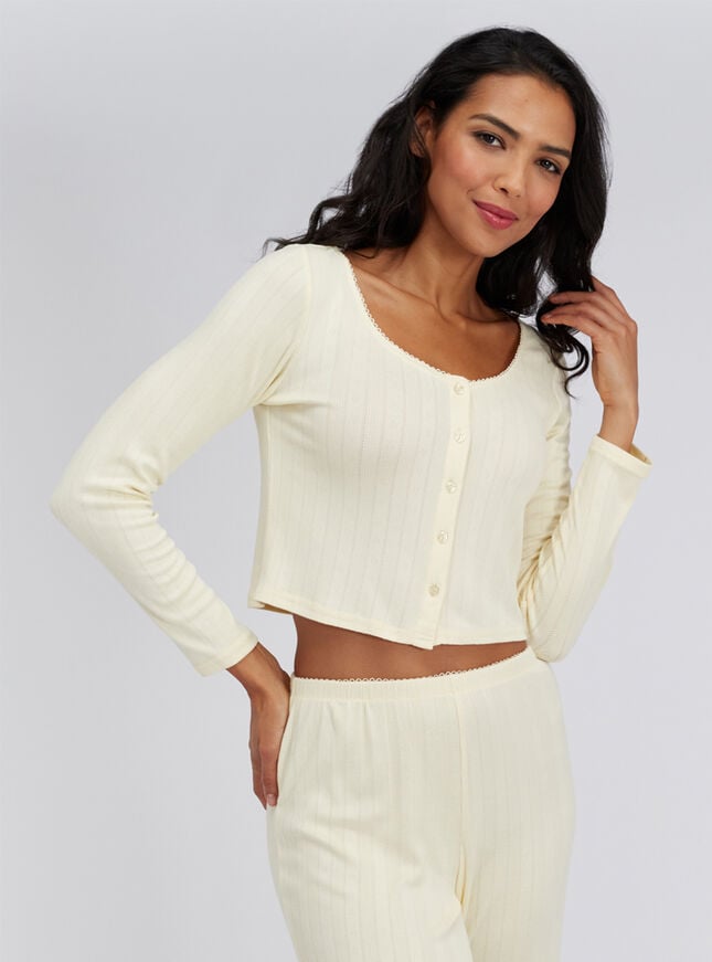 Pointelle cardigan