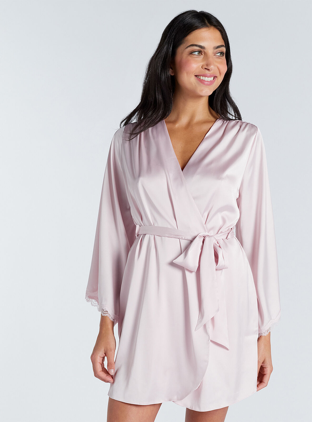 Boux Avenue Kaya satin short robe - Pink - L Boux Avenue Kaya satin short robe - Pink - L