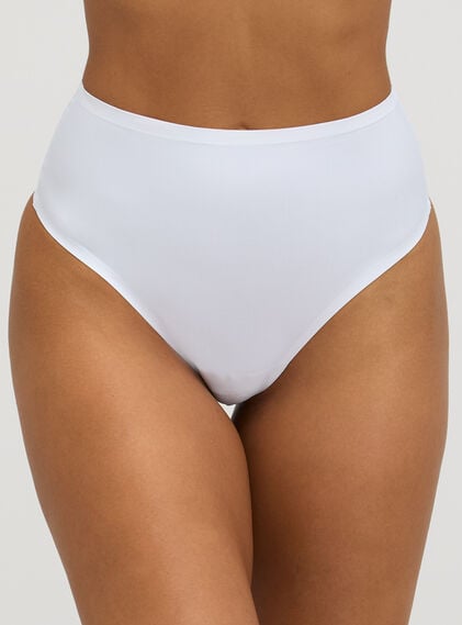 Seamless microfibre high waist thong