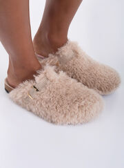 Teddy fleece clog mule slippers