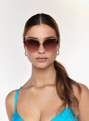 Tortoiseshell metal trim sunglasses