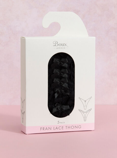 5 pack Fran lace thongs