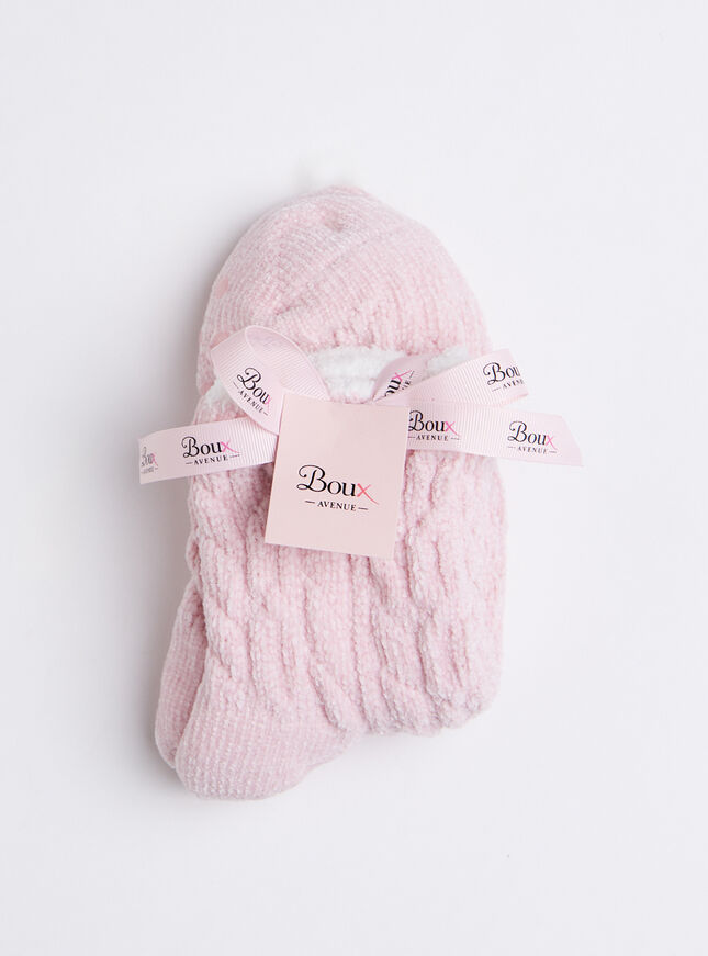 Cable slipper midi socks