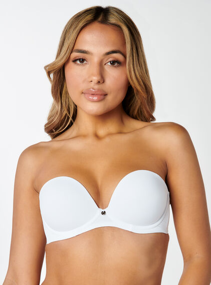 Strapless plunge push up bra