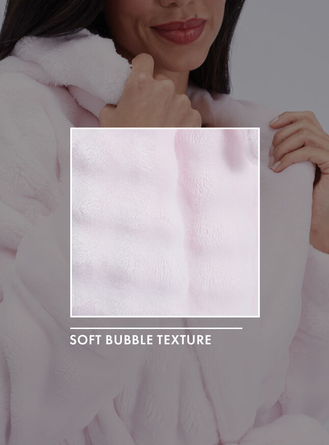 Bubble texture fluffy long dressing gown