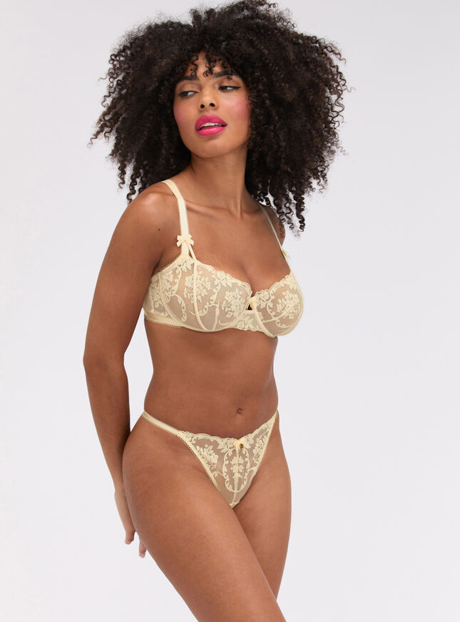 Zoe embroidered thong