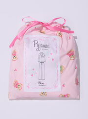 Kids' teddy bear fleece pyjamas in a bag