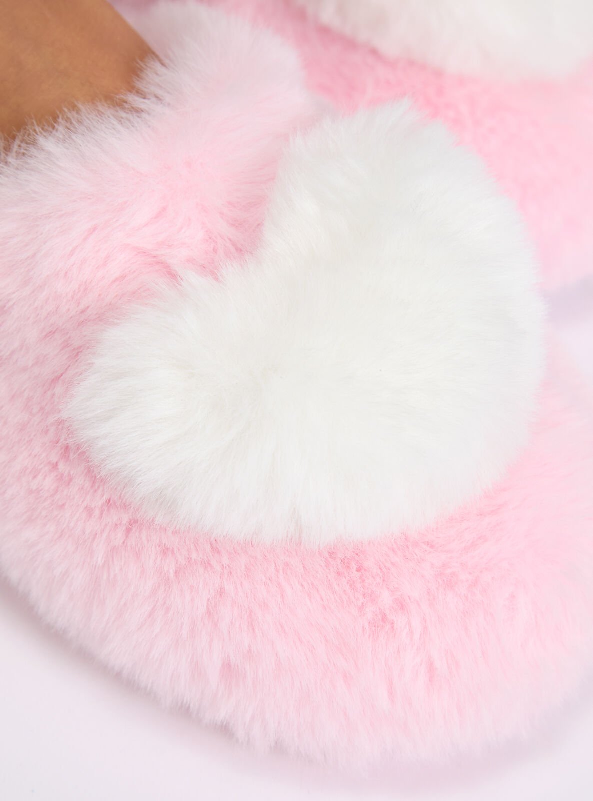Boux Avenue Plush heart mule slippers - Pink Mix - 3-4