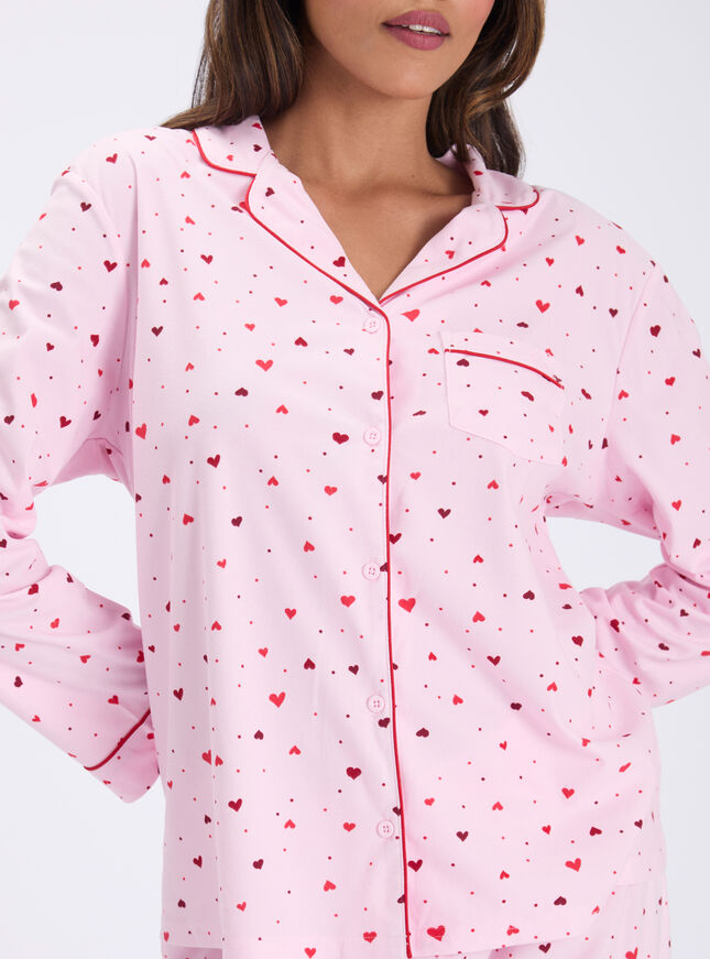 Ditsy heart fleece pyjamas in a bag
