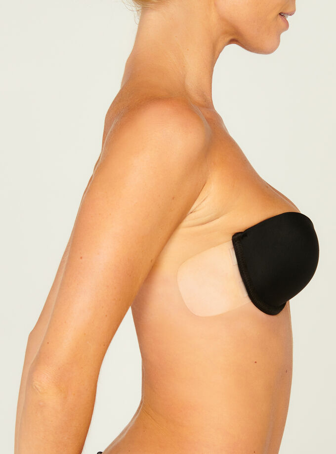 Backless and strapless push up bra, Black