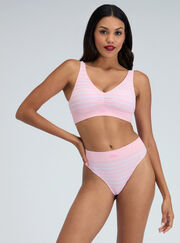 Ribbed seamless striped bralette