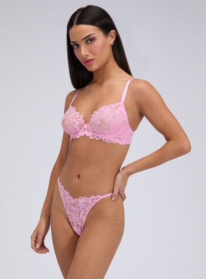 Heidi sheer lace plunge bra
