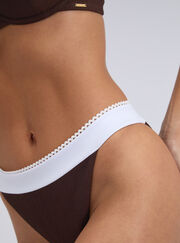 Rivoli picot tanga brazilian bikini bottoms