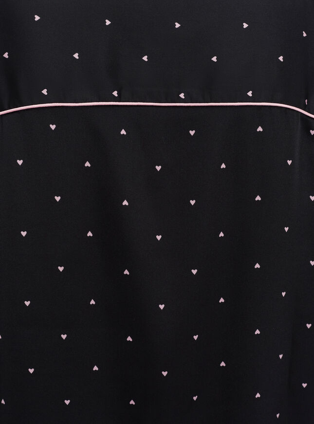 Oversized heart satin pyjama set