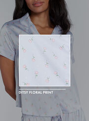 Ditsy floral satin short pyjama set