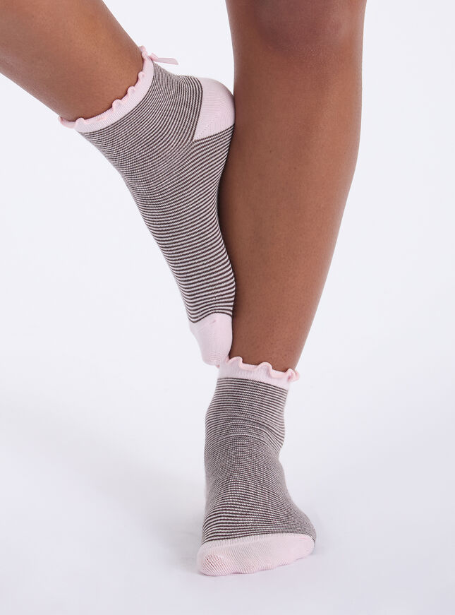 2 pack striped & polka dots midi socks