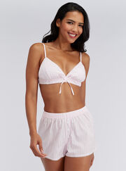 3 piece striped cotton short pyjama set