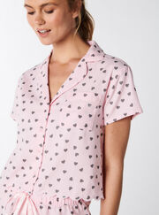 Heart scallop cotton short pyjama set