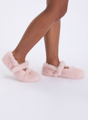 Fluffy ballet pump slippers