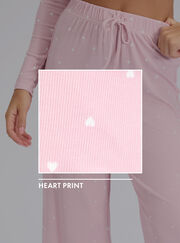 Heart ribbed modal pyjama trousers