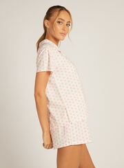 Heart fleece short pyjamas in a bag