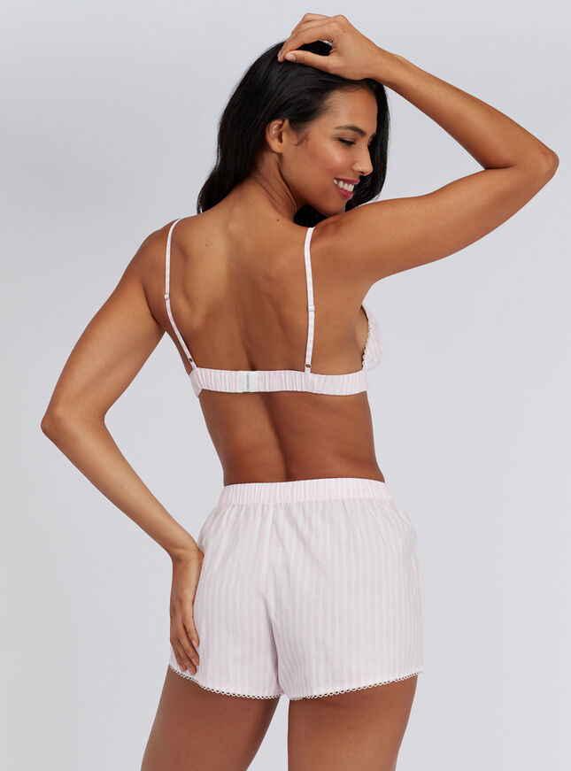 3 piece striped cotton short pyjama set