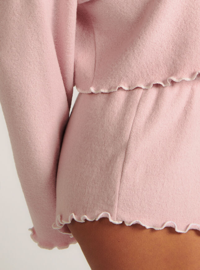 Lettuce edge fleece short lounge set