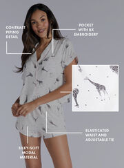 Giraffe modal short pyjama set