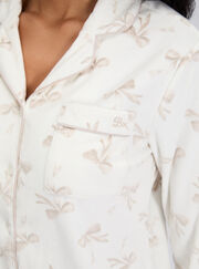 Bow velour pyjama set